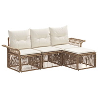 vidaXL Trädgårdsoffset 4 pcs Beige konstrotting
