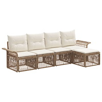 vidaXL Trädgårdsoffset 5 pcs Beige konstrotting