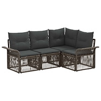 vidaXL Trädgårdsoffset 4 pcs Grå konstrotting