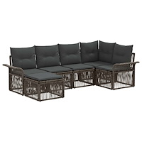 vidaXL Trädgårdsoffset 6 pcs Grå konstrotting
