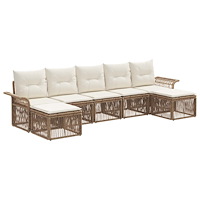 vidaXL Trädgårdsoffset 7 pcs Beige konstrotting