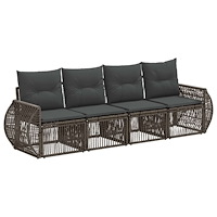 vidaXL Trädgårdsoffset 4 pcs Grå och mörkgrå konstrotting