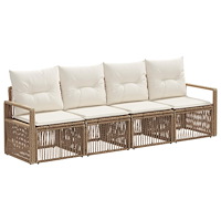 vidaXL Trädgårdsoffset 4 pcs Beige konstrotting