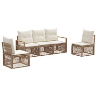 vidaXL Trädgårdsoffset 5 pcs Beige konstrotting
