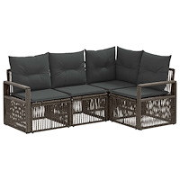 vidaXL Trädgårdsoffset 4 pcs Grå konstrotting