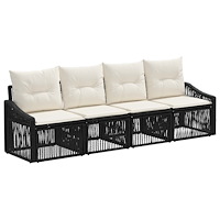 vidaXL Trädgårdsoffset 4 pcs Svart konstrotting