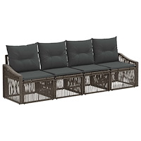 vidaXL Trädgårdsoffset 4 pcs Grå konstrotting