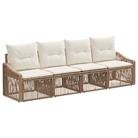 vidaXL Trädgårdsoffset 4 pcs Beige konstrotting