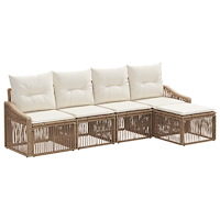 vidaXL Trädgårdsoffset 5 pcs Beige konstrotting