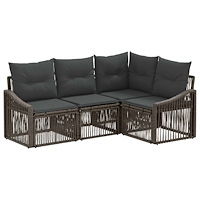 vidaXL Trädgårdsoffset 4 pcs Grå konstrotting