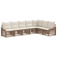 vidaXL Trädgårdsoffset 7 pcs Beige konstrotting