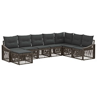 vidaXL Trädgårdsoffset 8 pcs Grå konstrotting