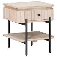 vidaXL Handgjord Sängbord Vit 40 x 35 x 45 cm Massivt mangoträ