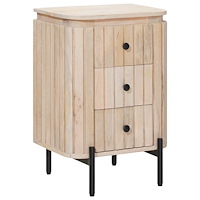 vidaXL Handgjord Sängbord Vit 40 x 30 x 60 cm Massivt mangoträ