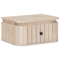 vidaXL Handgjord Sängbord Vit 40 x 30 x 20 cm Massivt mangoträ