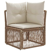 vidaXL Hörnsofa Beige konstrotting