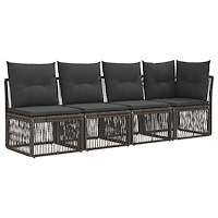 vidaXL 4-sits soffa med vänster arm 4 pcs 4-Antal sittplatser Grå