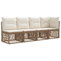 vidaXL 4-sits soffa med vänster arm 4 pcs 4-Antal sittplatser Beige