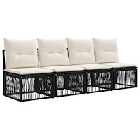 vidaXL 4-sitssoffa 4 pcs 4-Antal sittplatser Svart konstrotting