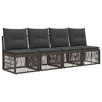 vidaXL 4-sitssoffa 4 pcs 4-Antal sittplatser Grå konstrotting