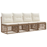 vidaXL 4-sitssoffa 4 pcs 4-Antal sittplatser Beige konstrotting