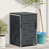 vidaXL Sopcontainerförvar Antracit 77,5 x 69 x 112,5 cm Rostfritt stål