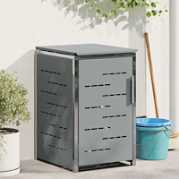 vidaXL Sopcontainerförvar Grå 77,5 x 69 x 112,5 cm Rostfritt stål
