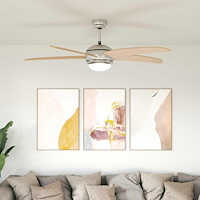 vidaXL Takfläkt med ljus Ø 130 cm Sonoma-ek