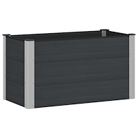 vidaXL Upphöjd odlingslåda Svart 100 x 50 x 54 cm WPC och aluminium