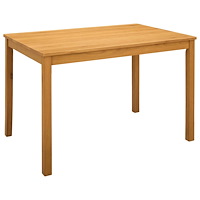 vidaXL Matbord 110 x 75 x 75 cm Massivt Ekträ Naturlig Rektangulär