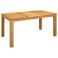 vidaXL Matbord 150 x 85 x 75 cm Massivt Ekträ Naturlig Rektangulär