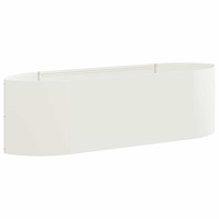 vidaXL Höjd Trädgårdsbädd Vit 140 x 40 x 40 cm Stål