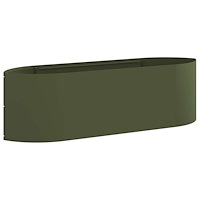 vidaXL Höjd Trädgårdsbädd Olivgrön 140 x 40 x 40 cm Stål