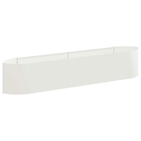 vidaXL Höjd Trädgårdsbädd Vit 220 x 40 x 40 cm Stål