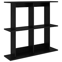 vidaXL Vägg hylla Väggmonterat Svart 80 x 20 x 75 cm Konstruerat trä