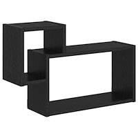 vidaXL Vägg hylla Väggmonterat Svart 55 x 15 x 35 cm Konstruerat trä
