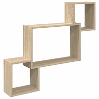 vidaXL Vägg hylla Väggmonterat Brun 91,5 x 15 x 76 cm Konstruerat trä