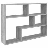 vidaXL Vägg hylla Väggmonterat Grå 95 x 20 x 69,5 cm Konstruerat trä