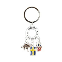 Nordic Souvenir Nyckelring Sweden Älg/Flagga/Viking