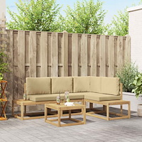 vidaXL Utomhussoffset 4 Stycke Vit och Beige Polyester