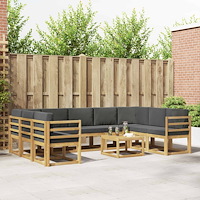 vidaXL Utomhussoffset 10 pcs Vit och antracit 59 x 59 x 37 cm