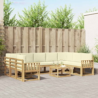 vidaXL Utomhussoffset 10 pcs Vit och grädde 59 x 59 x 37 cm Polyester