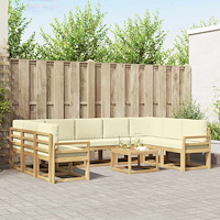 vidaXL Utomhussoffset 10 pcs Vit och grädde 59 x 59 x 37 cm Polyester