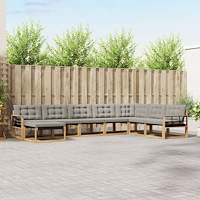 vidaXL Utomhussoffset 8 pcs Vit och ljusgrå 406 x 247,5 x 73 cm