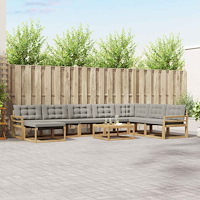 vidaXL Utomhussoffset 9 pcs Vit och ljusgrå 79 x 79 x 37 cm