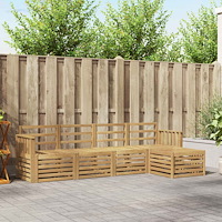 vidaXL Utomhussoffset 5 pcs Vit 249 x 122,5 x 73 cm Massivt Akaciaträ