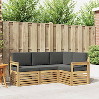 vidaXL Utomhussoffset 4 pcs Vit och antracit 187,5 x 128,5 x 73 cm