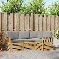 vidaXL Utomhussoffset 4 pcs Vit och ljusgrå 187,5 x 128,5 x 73 cm