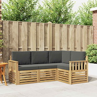 vidaXL Utomhussoffset 4 pcs Vit och antracit 187,5 x 128,5 x 73 cm