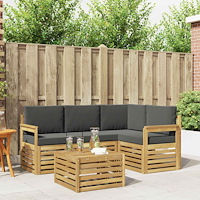 vidaXL Utomhussoffset 5 pcs Vit och antracit 59 x 59 x 37 cm Polyester